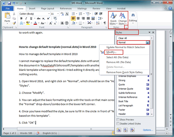 How To Change Default Template In Word 2007 2010iSunshare Blog