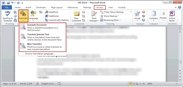 How To Translate Word Document From English To Spanish
