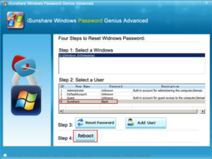 free isunshare windows password genius advanced programs