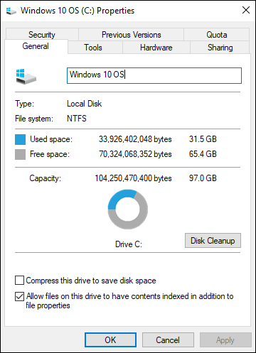 how much space to partition mac for windows