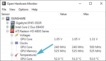 pc temp monitor windows 10