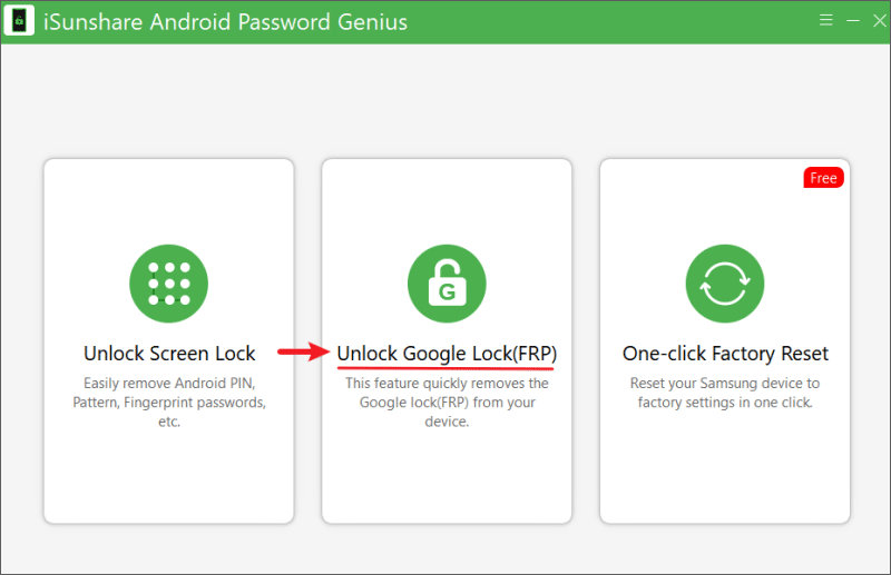 Select Unlock Google Lock Option