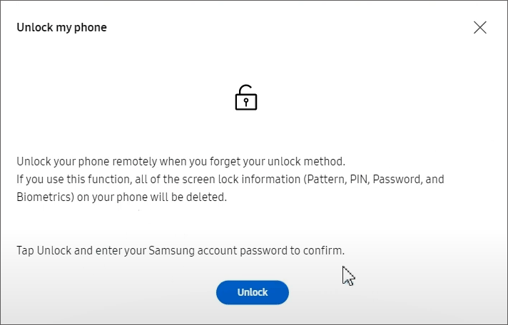 unlock samsung phone forgot pin