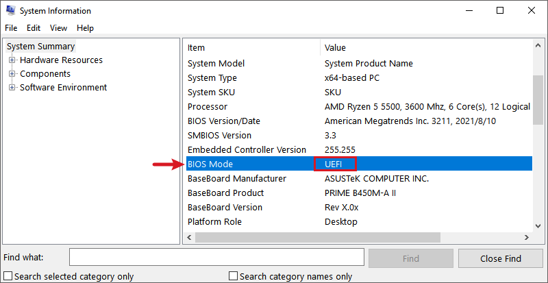 Check BIOS Mode