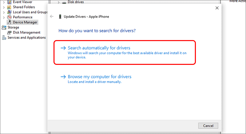 choose Search automatically option