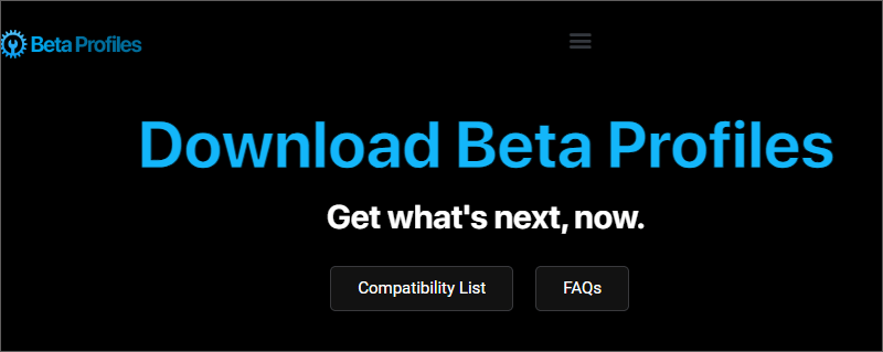 download beta profiles