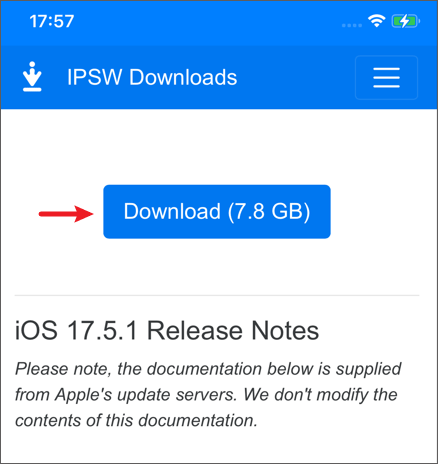 Download IPSW On iPhone