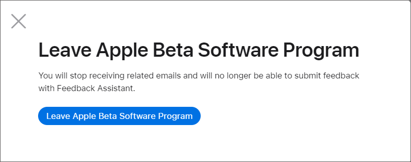 leave apple beta software program