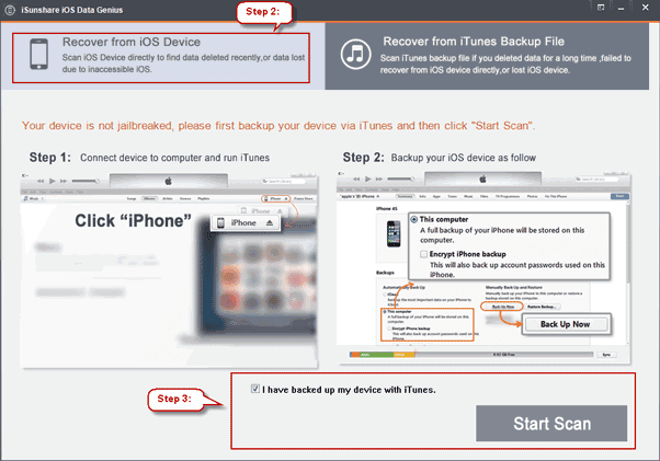 scan iPhone 4S to recover lost contacts