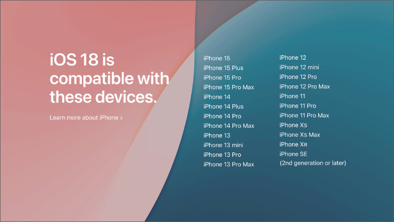 iOS 18 compatible devices