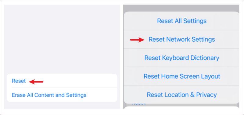 reset network setting