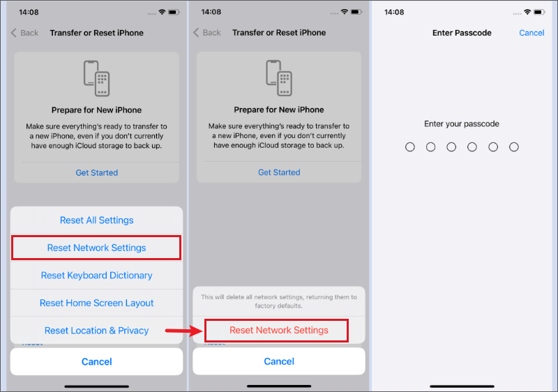 reset network settings