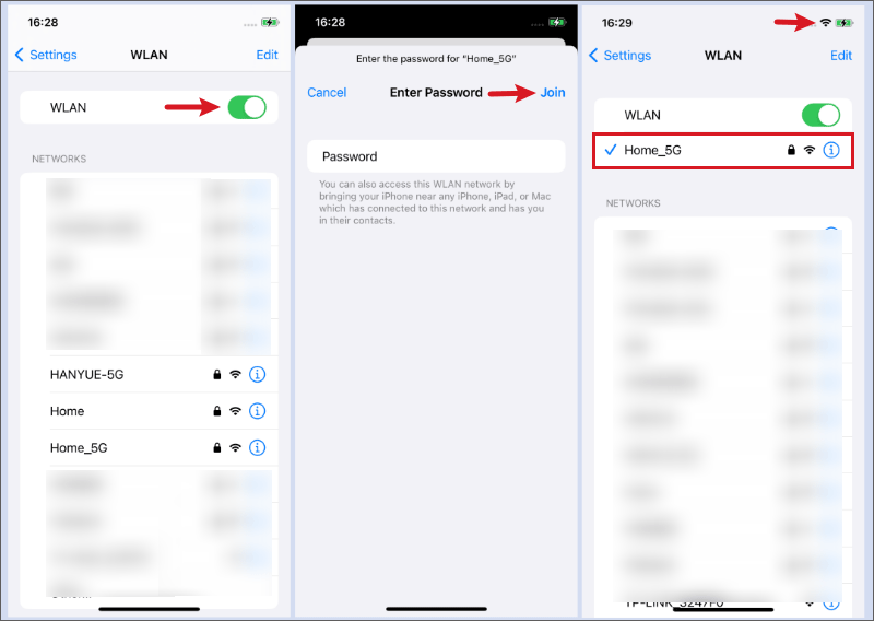 connect iphone to wlan or wifi