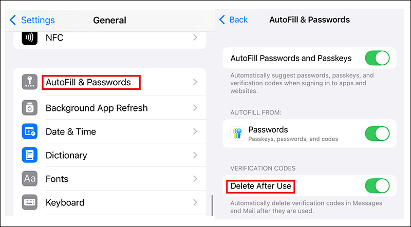 Auto Delete Verification Codes in iPhone after Use