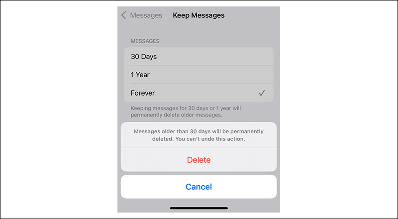 Confirm to Auto Delete Old Messages from iPhone