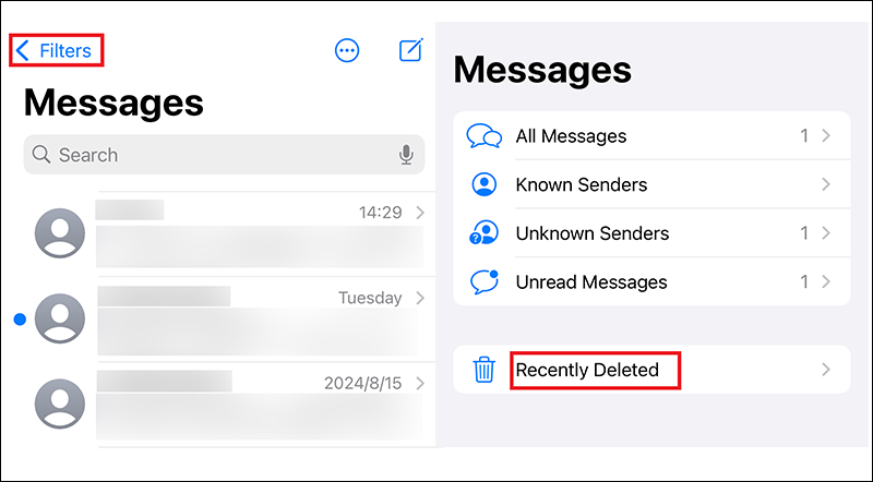 View Recently Deleted Messages in iPhone