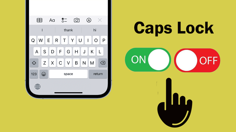 turn on or off Caps Lock on iPhone