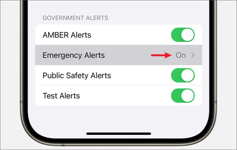 enable emergency alerts iphone