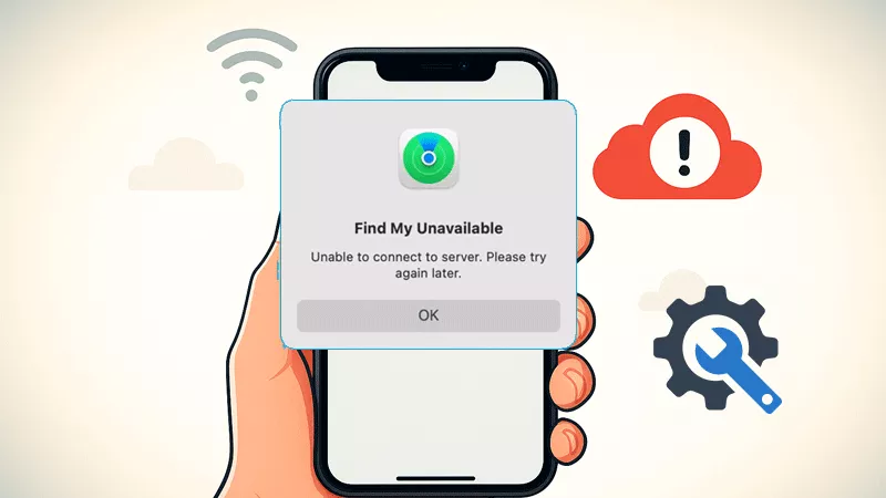 find my unavailable unable to connect to server