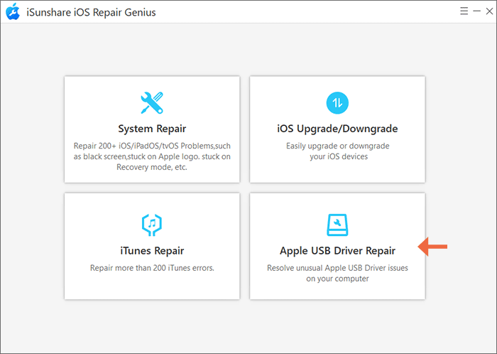 choose Apple USB Driver Repair