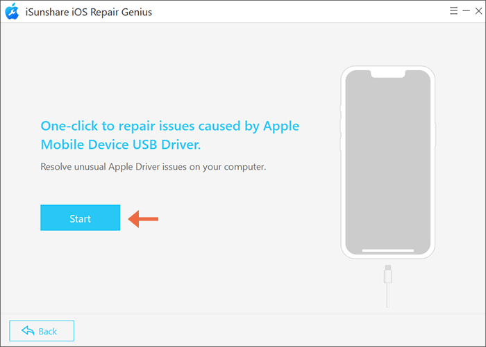 click Start to repair the driver