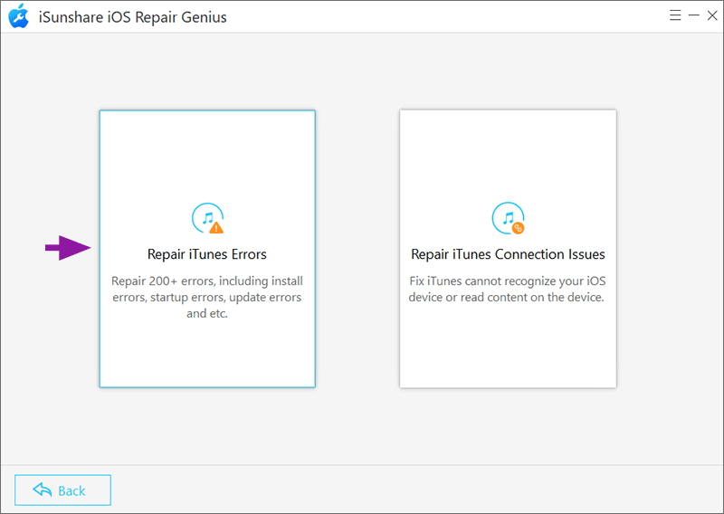 click Repair iTunes Errors