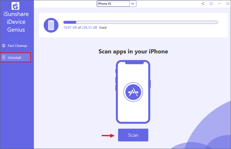 click scan button