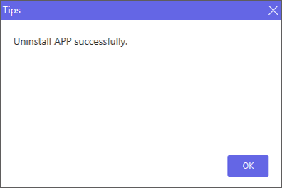 uninstall app successfully