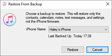 restore from backup