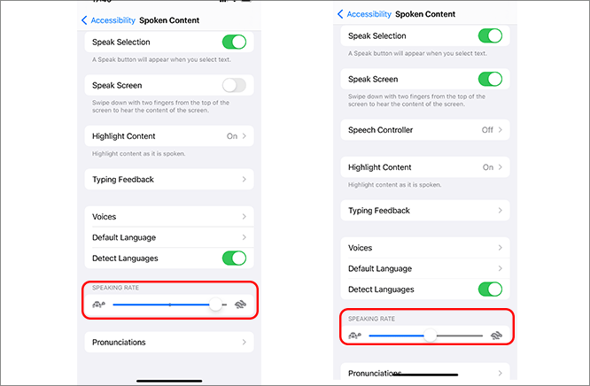 adjust speaking rate