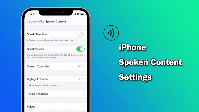 Set up iPhone Spoken Content