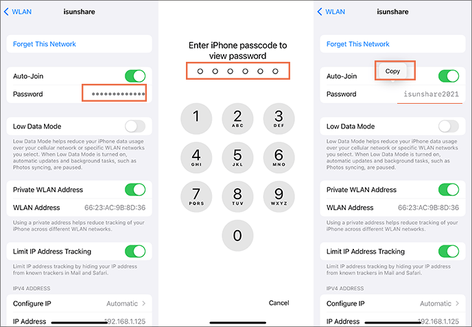 get WiFi password show on iPhone