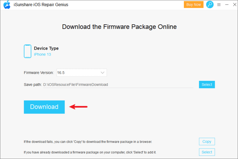 download the firmware package