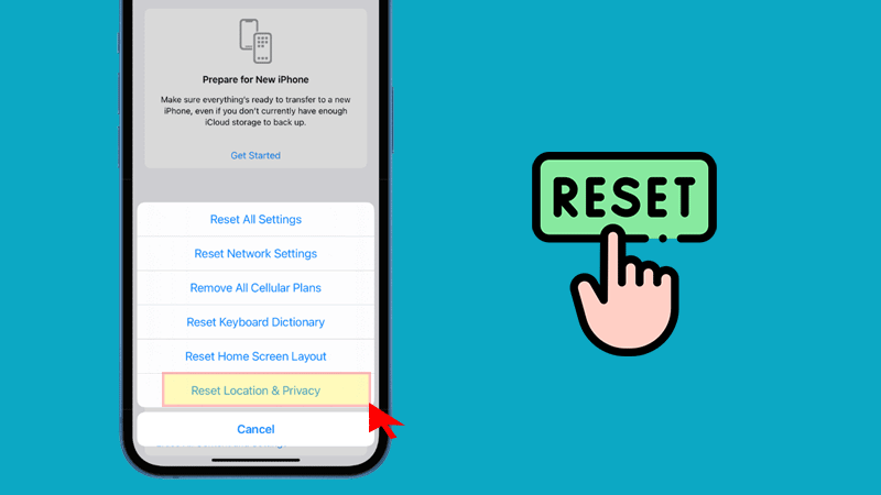 reset location and privacy on iPhone