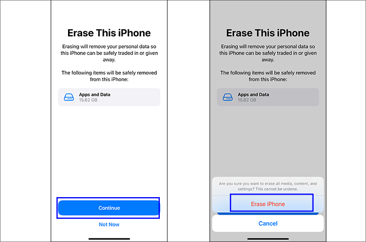 erase all settings on iPhone