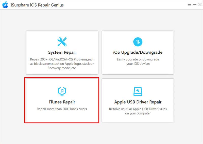 choose iTunes Repair