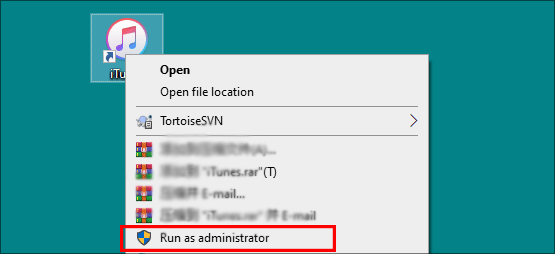 run iTunes as administrator