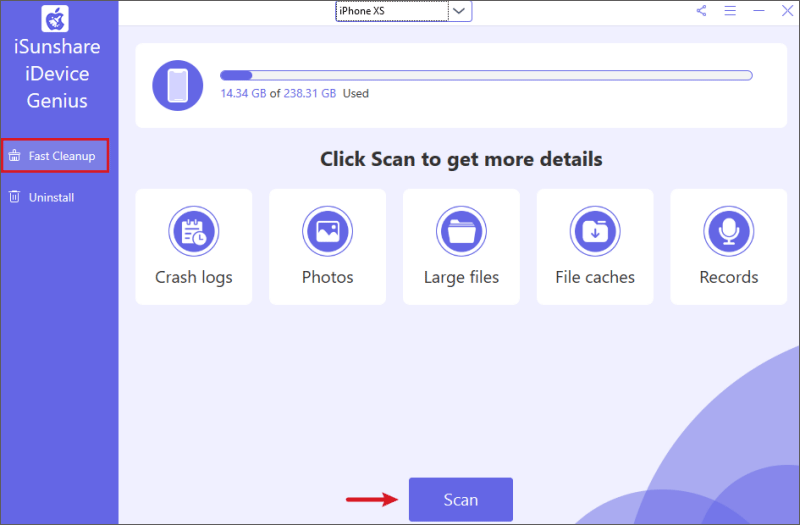 click scan button