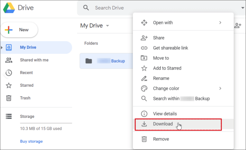 download backup from google drive