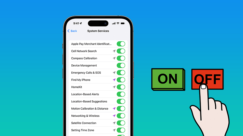 turn off or on System Services on iPhone