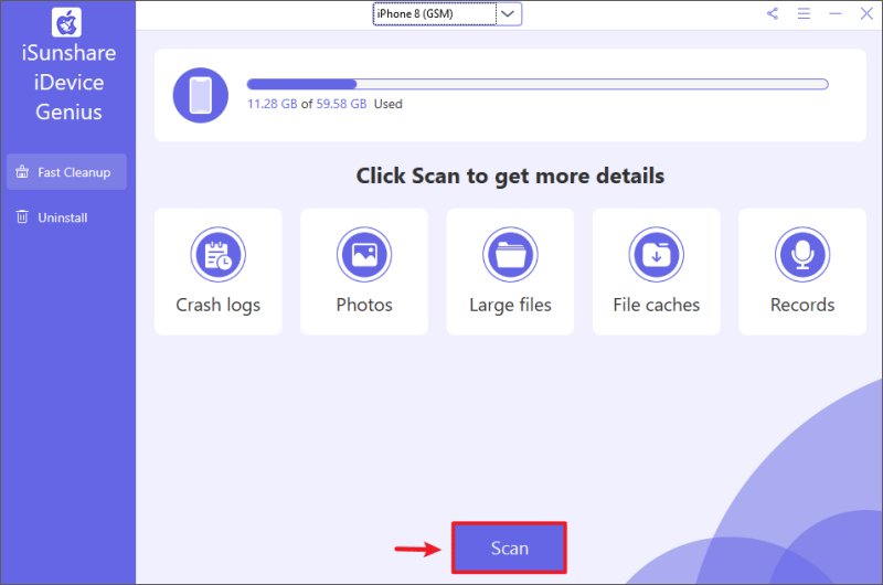 Click Scan button