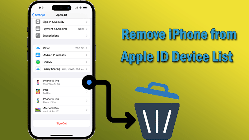 remove iPhone from Apple ID device list