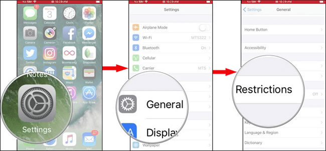go to restrictions on your iphone