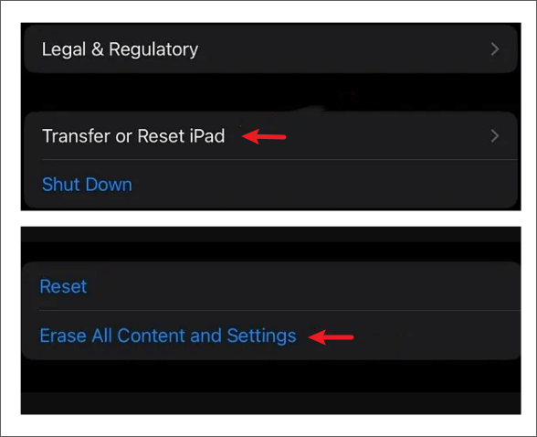 factory reset ipad no computer