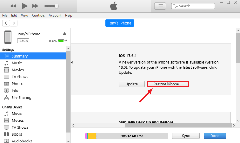 restore iphone with itunes