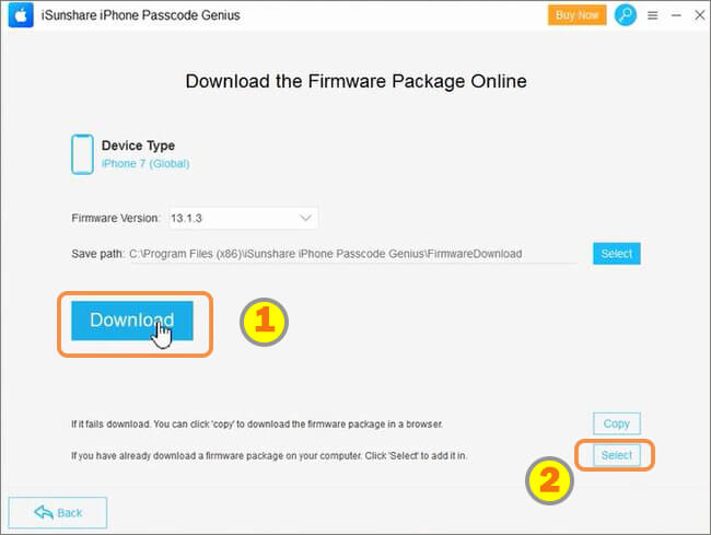 download the firmware package online