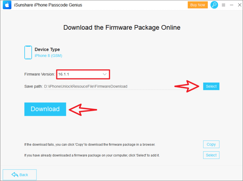 download the firmware package