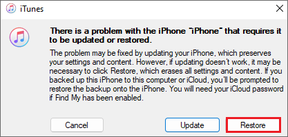 restore iPhone