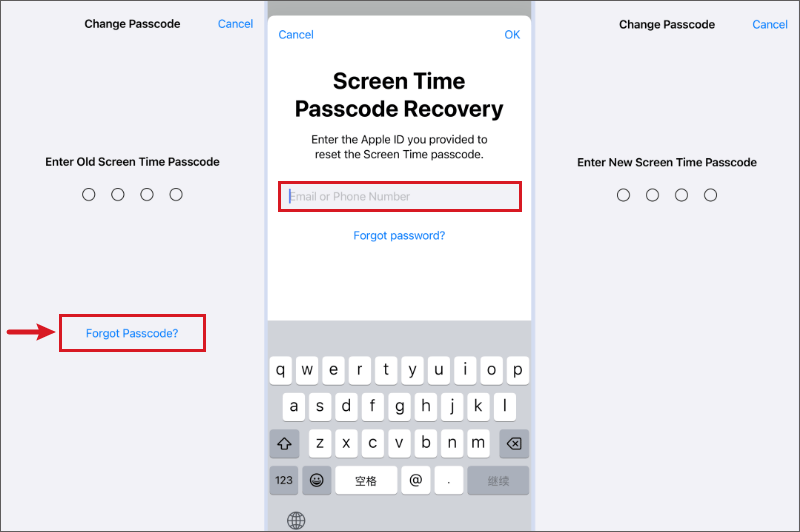 recover screen time passcode