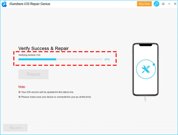 iOS system repair process